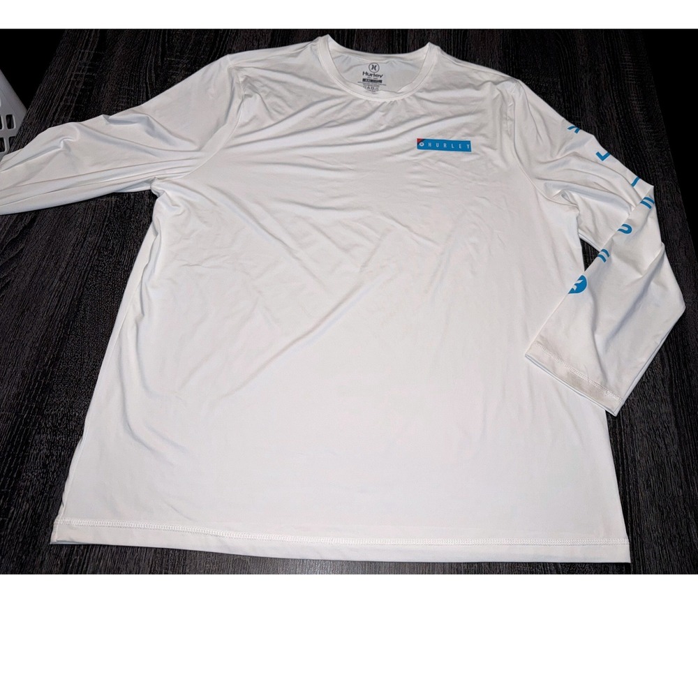 Hurley Men's XXL Performance‎ Long Sleeve Tee White Surf Skate Athleisure